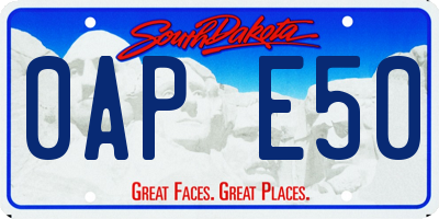 SD license plate 0APE50