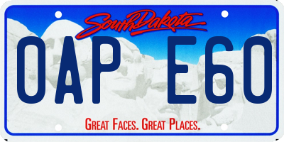 SD license plate 0APE60