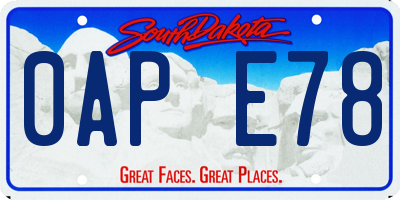 SD license plate 0APE78