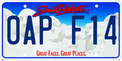 SD license plate 0APF14