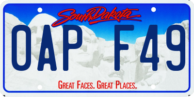SD license plate 0APF49