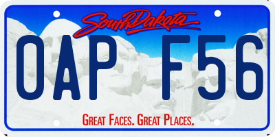 SD license plate 0APF56