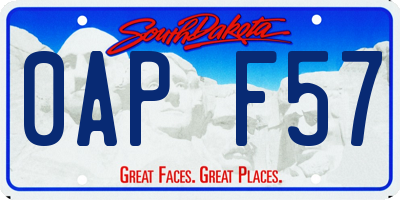 SD license plate 0APF57