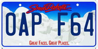 SD license plate 0APF64