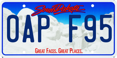 SD license plate 0APF95
