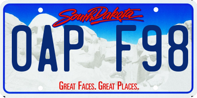 SD license plate 0APF98