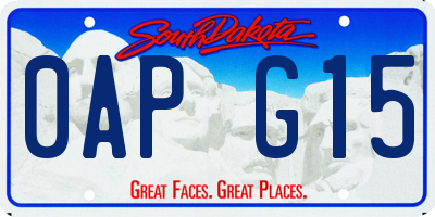 SD license plate 0APG15