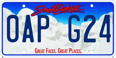 SD license plate 0APG24