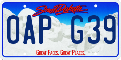 SD license plate 0APG39