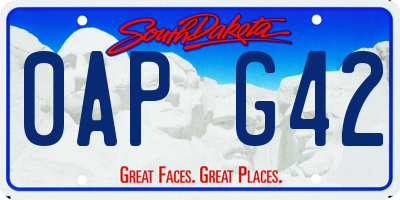 SD license plate 0APG42