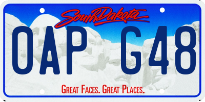 SD license plate 0APG48
