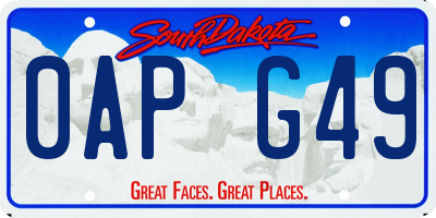 SD license plate 0APG49
