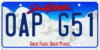 SD license plate 0APG51