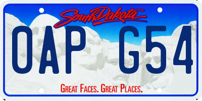SD license plate 0APG54