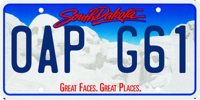 SD license plate 0APG61