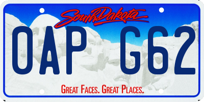 SD license plate 0APG62
