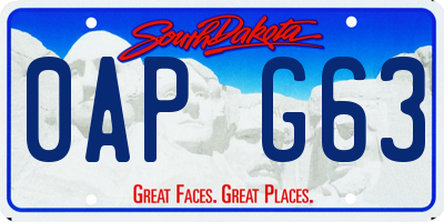 SD license plate 0APG63