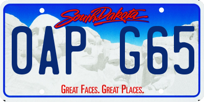 SD license plate 0APG65