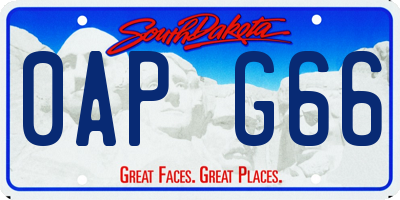 SD license plate 0APG66