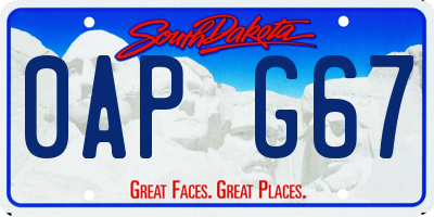 SD license plate 0APG67