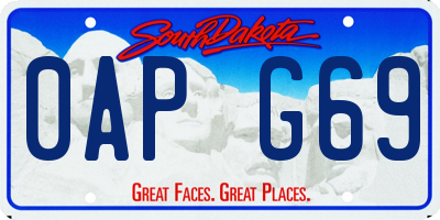 SD license plate 0APG69