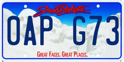 SD license plate 0APG73