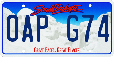 SD license plate 0APG74