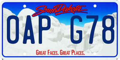 SD license plate 0APG78