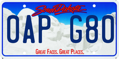 SD license plate 0APG80