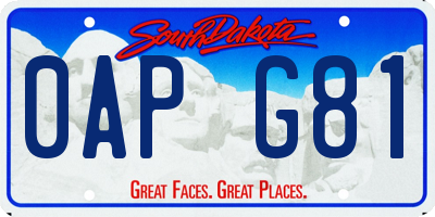 SD license plate 0APG81