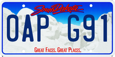 SD license plate 0APG91