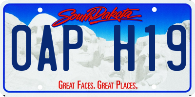 SD license plate 0APH19