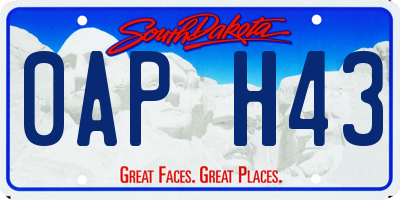 SD license plate 0APH43