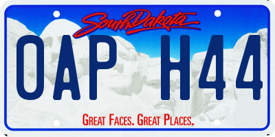 SD license plate 0APH44