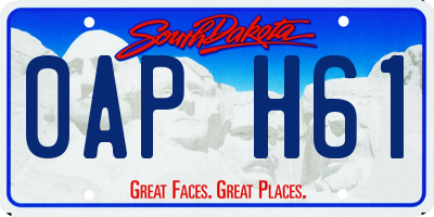 SD license plate 0APH61