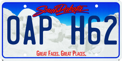 SD license plate 0APH62