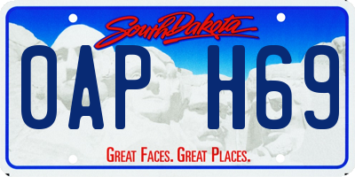 SD license plate 0APH69