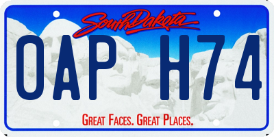 SD license plate 0APH74