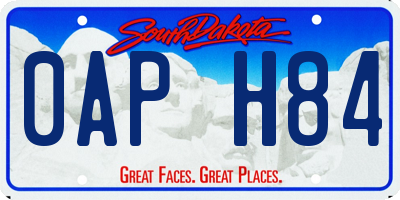 SD license plate 0APH84