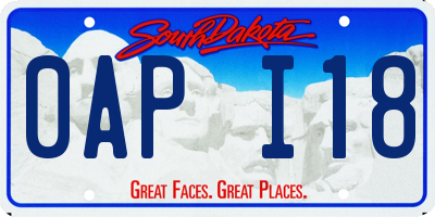 SD license plate 0API18