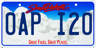 SD license plate 0API20