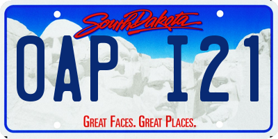 SD license plate 0API21