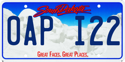 SD license plate 0API22