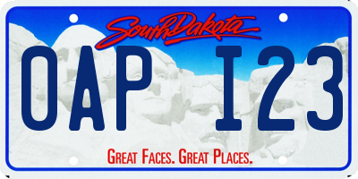 SD license plate 0API23