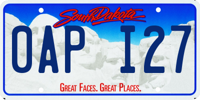 SD license plate 0API27