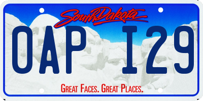 SD license plate 0API29