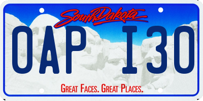 SD license plate 0API30