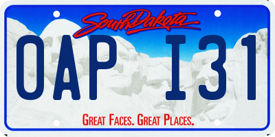 SD license plate 0API31