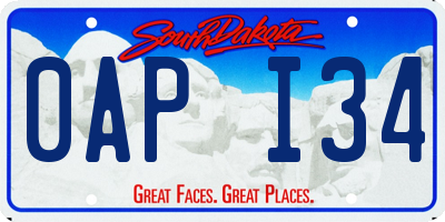 SD license plate 0API34