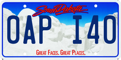 SD license plate 0API40